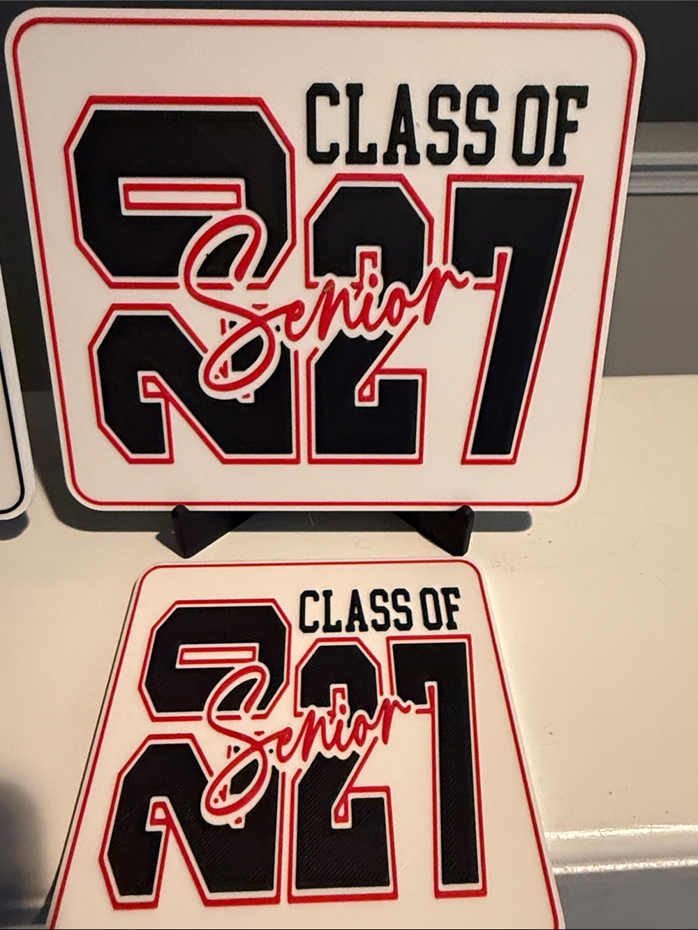 Senior Class of 2027 Red & Black Decorative sign and coaster - Picture 6 of 7